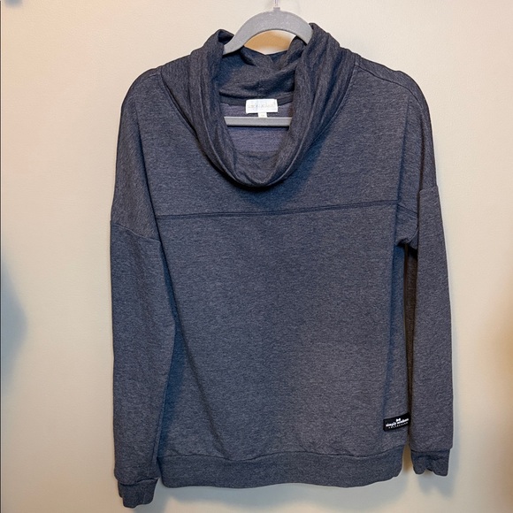 Simply Southern Tops - Simply Southern Women’s Size Medium Charcoal Mock Turtleneck Pullover Top